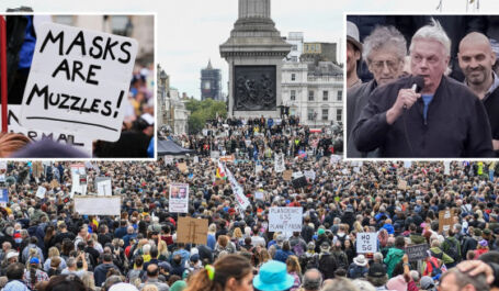 David Icke ühines Londoni kesklinnas kogunenud protestijatega, et seista inimvabaduste eest David Icke ühines Londoni kesklinnas kogunenud protestijatega, et seista inimvabaduste eest